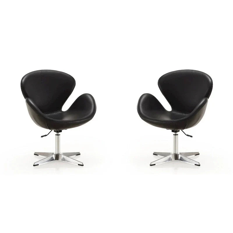 Manhattan Comfort Chaises pivotantes réglables en chrome (lot de 2)