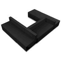 Configuration d'accueil modulable 6 pièces en LeatherSoft avec dossier et assise tendus