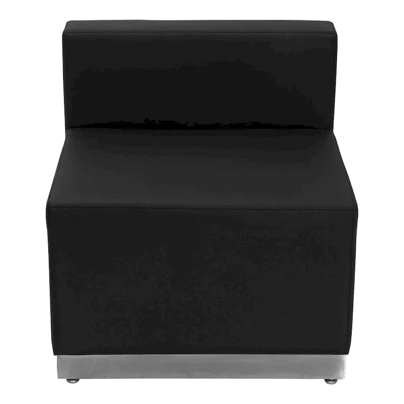 Configuration d'accueil modulable 6 pièces en LeatherSoft avec dossier et assise tendus