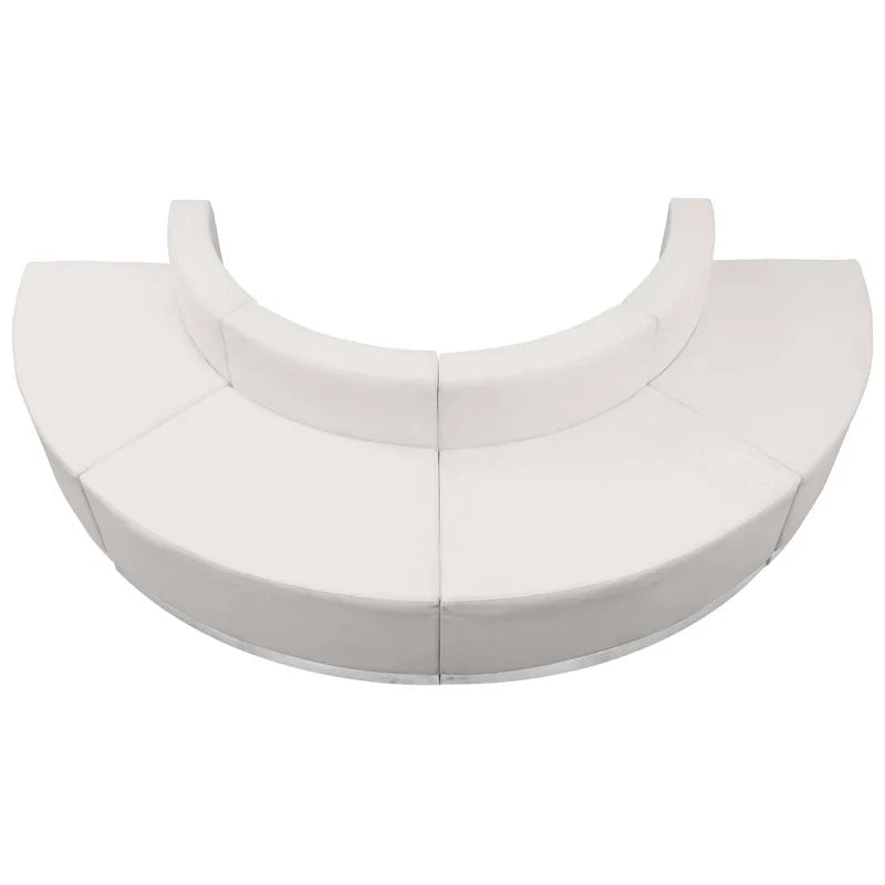 Configuration d'accueil modulable 4 pièces en LeatherSoft avec dossier et assise tendus - 105L x 25.25 - 52.5P x 27H