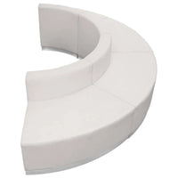 Configuration d'accueil modulable 4 pièces en LeatherSoft avec dossier et assise tendus - 105L x 25.25 - 52.5P x 27H