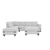 Poundex Ensemble de canapé sectionnel 3 pièces en tissu avec ottoman