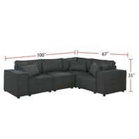 Canapé sectionnel modulable avec ottoman