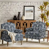 Fauteuil Yahweh Farmhouse avec têtes de clous et accoudoirs roulés par HULALA HOME (Lot de 2)