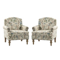 Fauteuil Yahweh Farmhouse avec têtes de clous et accoudoirs roulés par HULALA HOME (Lot de 2)