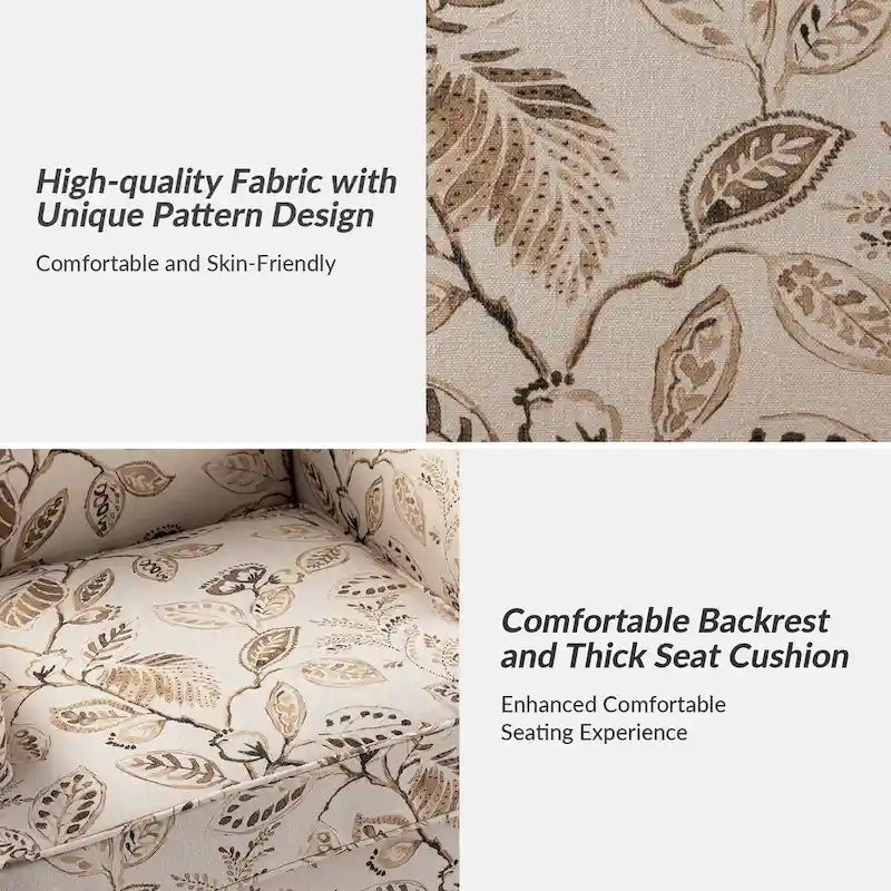 Fauteuil Yahweh Farmhouse avec têtes de clous et accoudoirs roulés par HULALA HOME (Lot de 2)