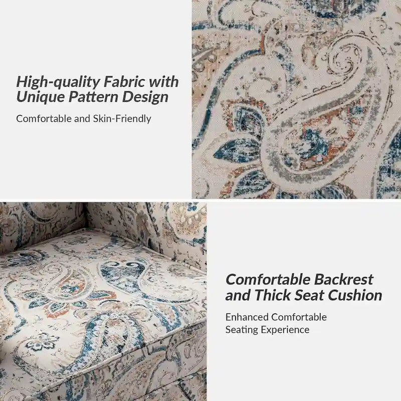 Fauteuil Yahweh Farmhouse avec têtes de clous et accoudoirs roulés par HULALA HOME (Lot de 2)