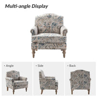 Fauteuil Yahweh Farmhouse avec têtes de clous et accoudoirs roulés par HULALA HOME (Lot de 2)
