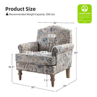 Fauteuil Yahweh Farmhouse avec têtes de clous et accoudoirs roulés par HULALA HOME (Lot de 2)