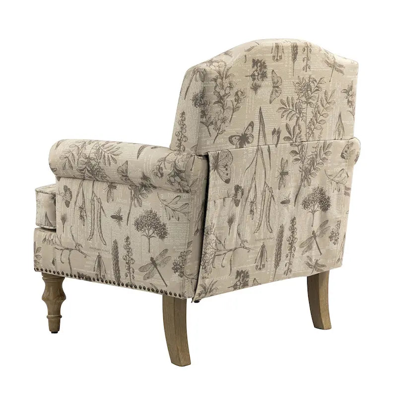 Fauteuil Yahweh Farmhouse avec têtes de clous et accoudoirs roulés par HULALA HOME (Lot de 2)