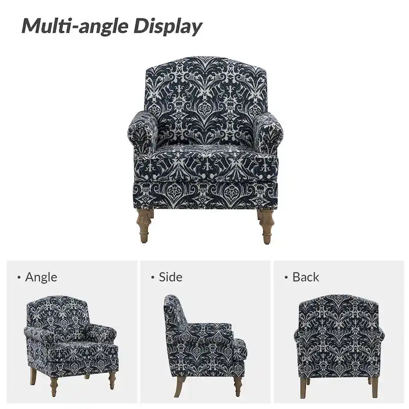 Fauteuil Yahweh Farmhouse avec têtes de clous et accoudoirs roulés par HULALA HOME (Lot de 2)