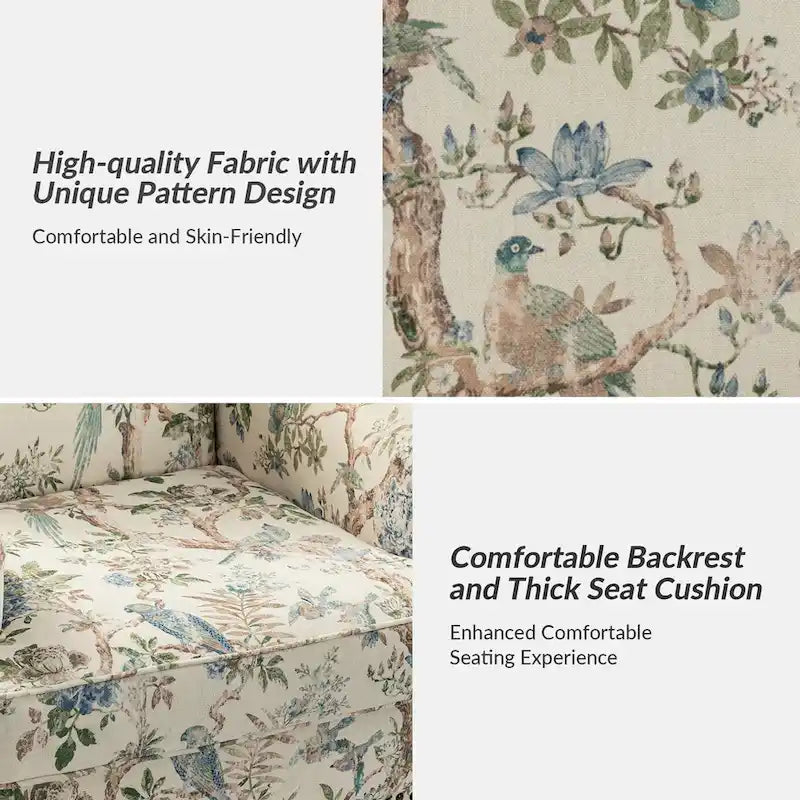 Fauteuil Yahweh Farmhouse avec têtes de clous et accoudoirs roulés par HULALA HOME (Lot de 2)