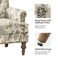 Fauteuil Yahweh Farmhouse avec têtes de clous et accoudoirs roulés par HULALA HOME (Lot de 2)