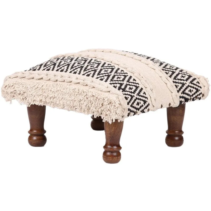 Tabouret rembourré en coton dhurrie HERAT ORIENTAL fait à la main