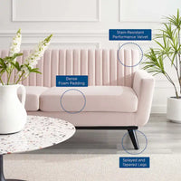 Causeuse en velours performance capitonné Engage Channel