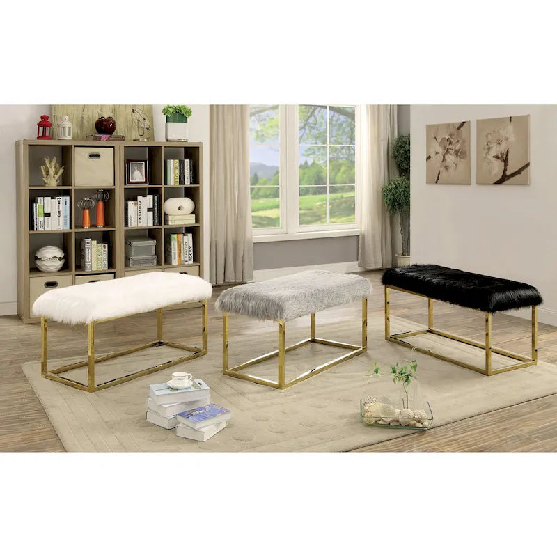 Banc d'entrée en métal Tula Contemporary de 40 pouces par Furniture of America