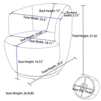 Fauteuil pivotant en tissu bouclette avec anneau en métal thermolaqué