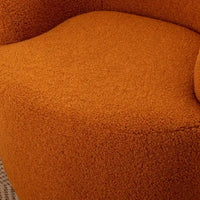 Fauteuil pivotant en tissu bouclette avec anneau en métal thermolaqué