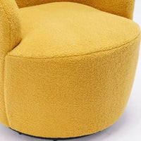 Fauteuil pivotant en tissu bouclette avec anneau en métal thermolaqué