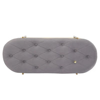 Banc de salon SEYNAR 40 en velours avec double range-chaussures