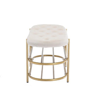Banc de salon SEYNAR 40 en velours avec double range-chaussures
