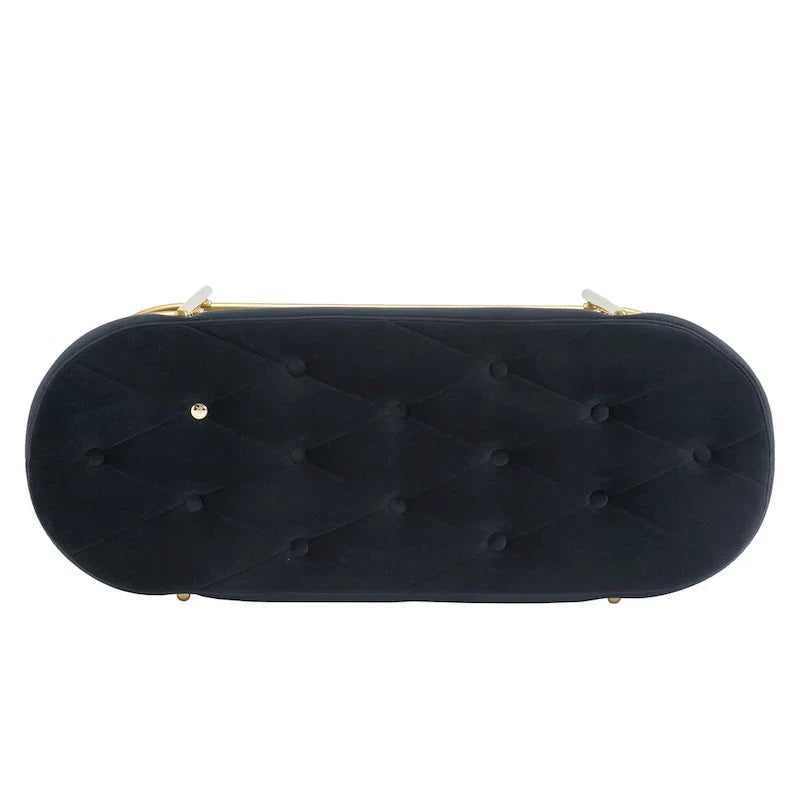 Banc de salon SEYNAR 40 en velours avec double range-chaussures