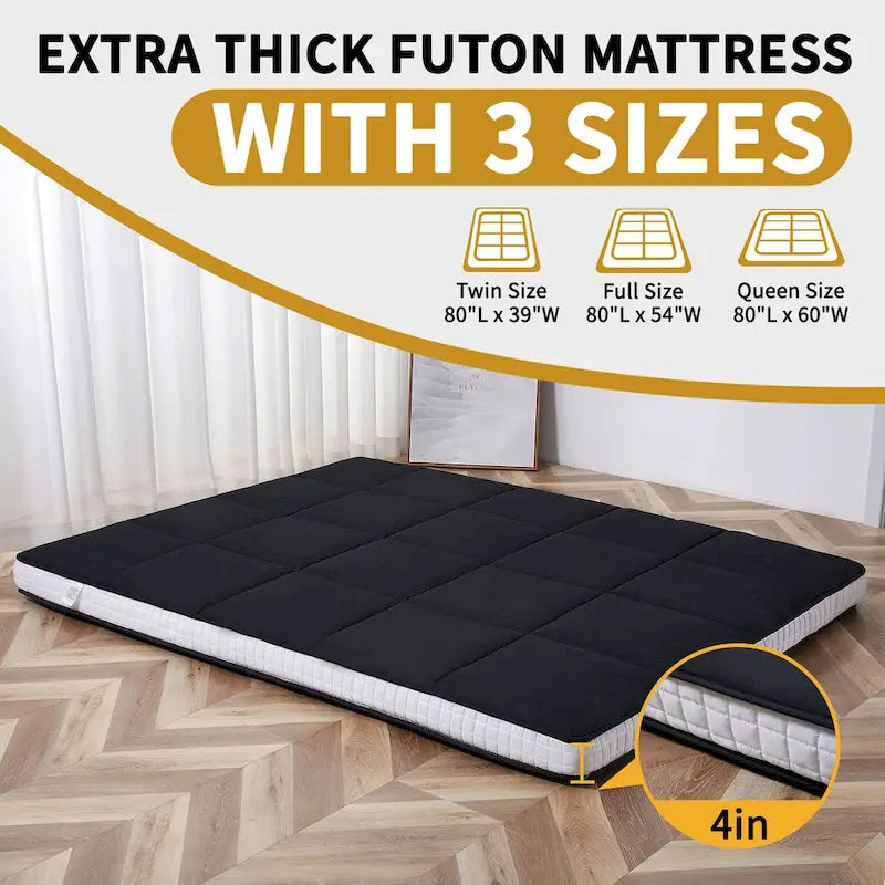 Matelas Futon Japonais Enroulable de Sol DoCred avec Sac de Rangement