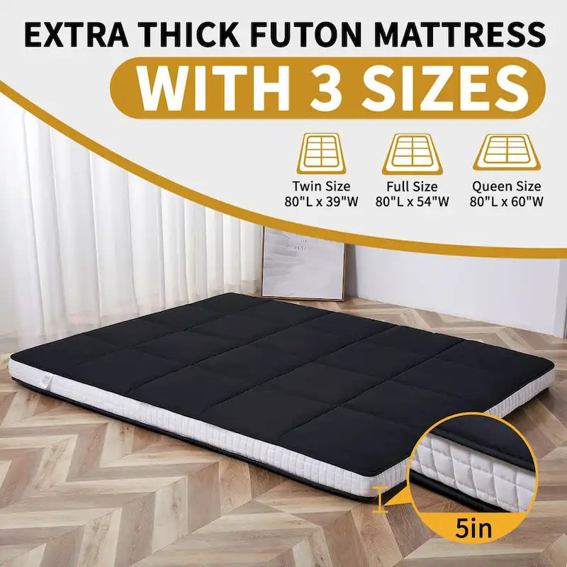 Matelas Futon Japonais Enroulable de Sol DoCred avec Sac de Rangement