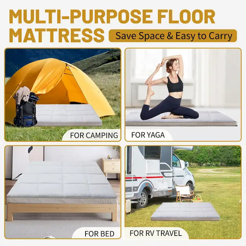 Matelas Futon Japonais Enroulable de Sol DoCred avec Sac de Rangement