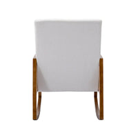Chaise berçante moderne SEYNAR en cuir PU avec accoudoirs en rotin