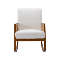 Chaise berçante moderne SEYNAR en cuir PU avec accoudoirs en rotin