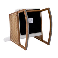 Chaise berçante moderne SEYNAR en cuir PU avec accoudoirs en rotin