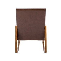 Chaise berçante moderne SEYNAR en cuir PU avec accoudoirs en rotin