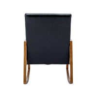 Chaise berçante moderne SEYNAR en cuir PU avec accoudoirs en rotin