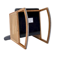 Chaise berçante moderne SEYNAR en cuir PU avec accoudoirs en rotin