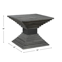 Table d'appoint géométrique en bois Uttermost Andes - 22 L X 18 H X 22 P (po)