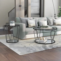Ensemble de tables basses Gable Glam en verre 2 pièces avec étagère par Furniture of America