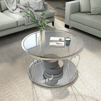 Ensemble de tables basses Gable Glam en verre 2 pièces avec étagère par Furniture of America