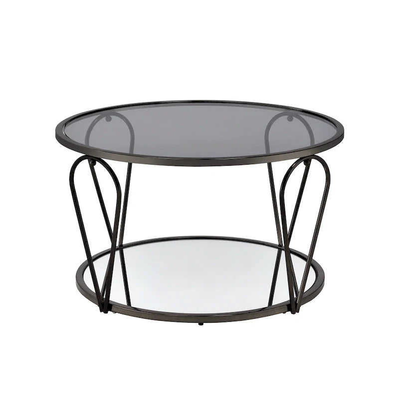 Ensemble de tables basses Gable Glam en verre 2 pièces avec étagère par Furniture of America