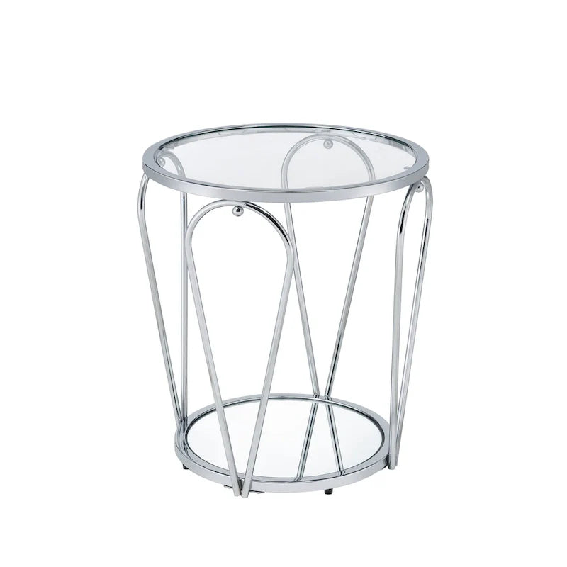 Ensemble de tables basses Gable Glam en verre 2 pièces avec étagère par Furniture of America