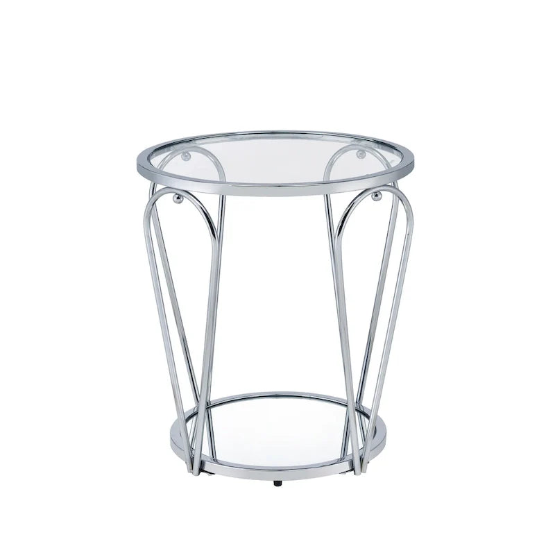 Ensemble de tables basses Gable Glam en verre 2 pièces avec étagère par Furniture of America