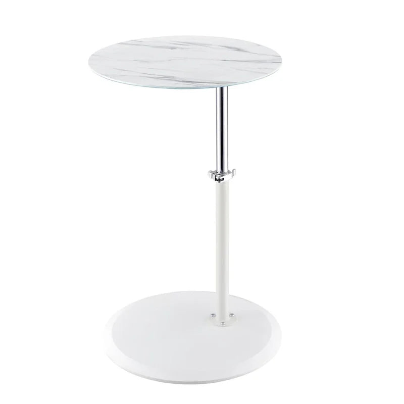 Table d'appoint avec plateau en marbre réglable en hauteur