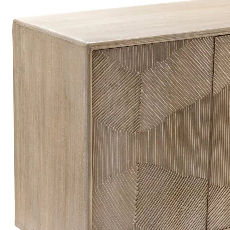 Buffet en bois Brighton à quatre portes, beige