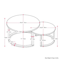 Lot de 2 tables basses gigognes