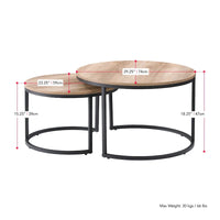 Lot de 2 tables basses gigognes