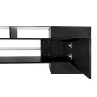 Meuble TV Merax avec 2 étagères en verre illuminées, meuble TV laqué brillant pour téléviseurs jusqu'à 80 pouces - n/a