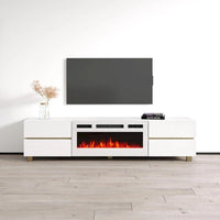 Meuble TV avec cheminée électrique Bono 01 WH-EF