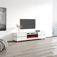 Meuble TV avec cheminée électrique Bono 01 WH-EF