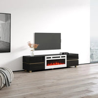 Meuble TV avec cheminée électrique Bono 01 WH-EF