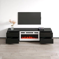 Meuble TV avec cheminée électrique Bono 01 WH-EF